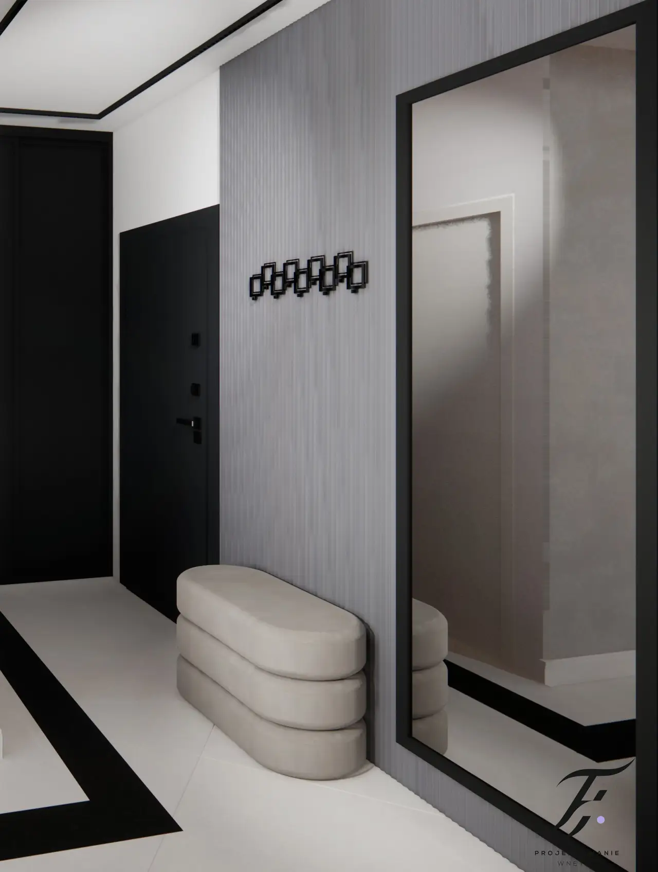 korytarz szare lamele